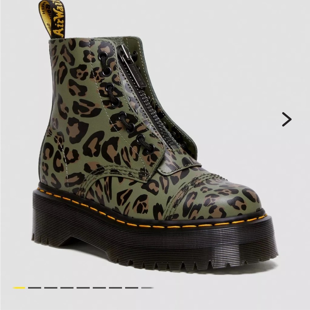 Sinclair Distorted Leopard Print Platform Doc Mar… - image 5